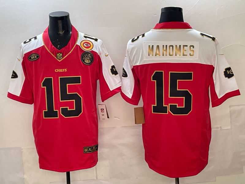 Men 2025 Nike Kansas City Chiefs #15 Mahomes Red 3th generation Limited NFL Jersey 044